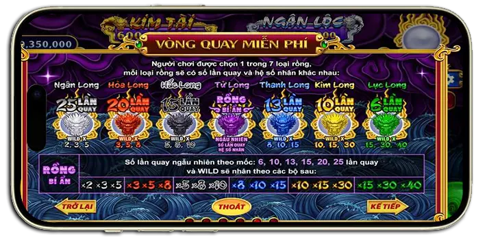 Tìm hiểu vòng quay miễn phí tại kho tàng ngũ long Go88