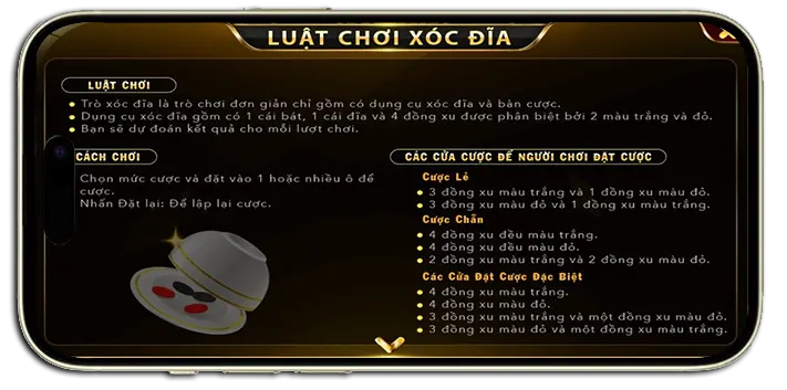 Tỷ lệ thưởng cực cao các cửa cược Xóc Đĩa Go88